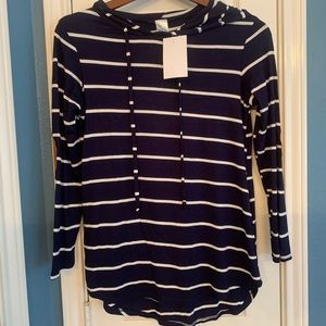 Boutique blue and white shirt